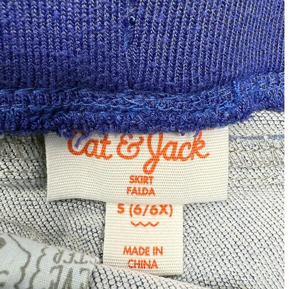 Cat & Jack Jean Skirt with Gnomes and Flowers Girls 6 - Picture 3 of 5